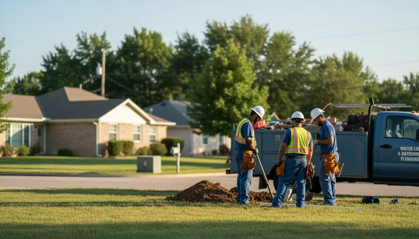 Residential water line and bathroom plumbing service in Van Meter, IA